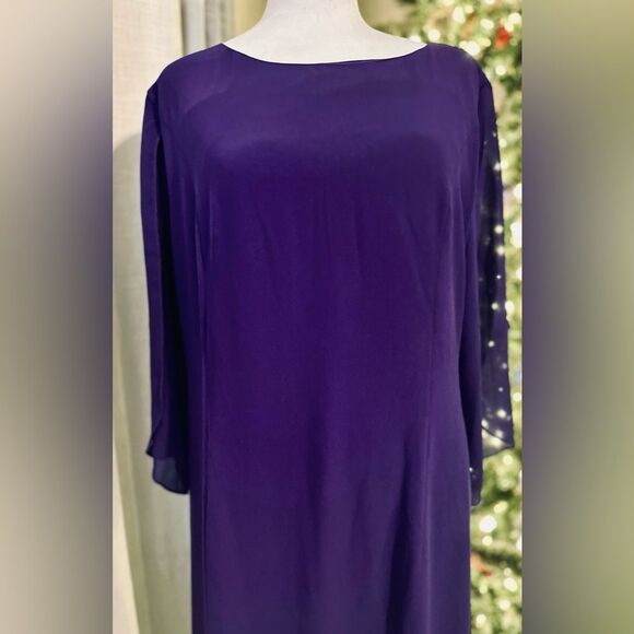 Grace Karin Purple Sheath Dress with Bell Sleeves - Picture 1 of 6